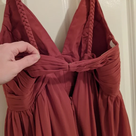 Azazie terra cotta long formal dress - Picture 9 of 13